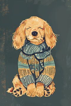 Dog with coat by Imperial Art House