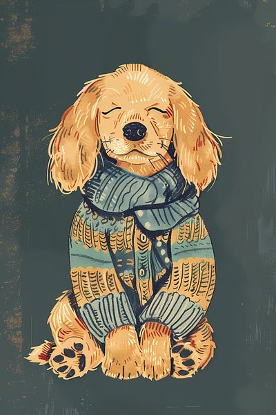 Hund mit Fell von Imperial Art House