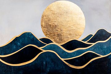 Goldene Wellen unter der Sonne von Poster Art Shop