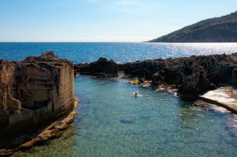 rocky Adriatic coast in Salento by Rosina Schneider