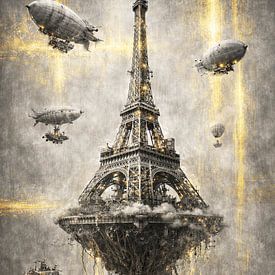 Skybound Eiffel Tower by Digital Picture Art