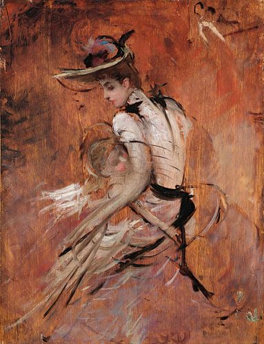 Giovanni Boldini - Een jonge moeder met een hoed (rond 1890)