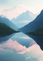 Bergmeer met weerspiegeling in een rustige natuurlijke omgeving