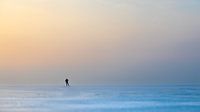 Eenzame schaatser op het veluwemeer