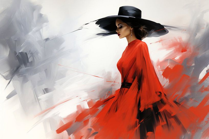 Fashion Model Schilderij van Preet Lambon