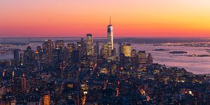 New York City zonsondergang, panorama van Sascha Kilmer