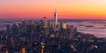 New York City zonsondergang, panorama van Sascha Kilmer
