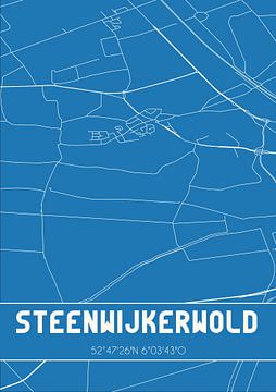 Blauwdruk | Landkaart | Steenwijkerwold (Overijssel) van Rezona