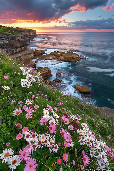 Sonnenuntergang am Strand von fernlichtsicht