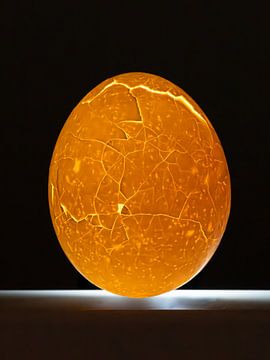 Krakelee, une photographie d'art d'un œuf lumineux sur Joes van Asten