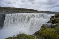 IJsland - Met mos bedekte groene stenen bij magische detifoss waterval van adventure-photos thumbnail