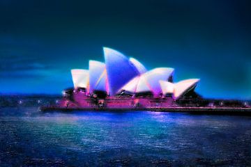 Sydney Opera - coole gemengde techniek van Matthias Edition