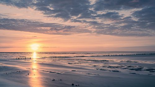 Coucher de soleil au Cap Nord, Groningue sur Henk Meijer Photography