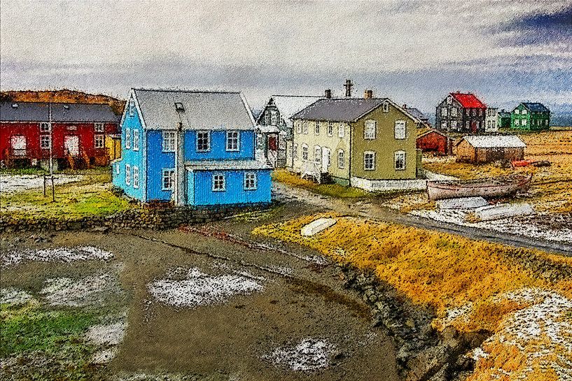 Het dorpje aan de baai van Frans Blok - foto's, kunst en andere wanddecoratie