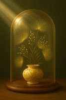 Golden Fluff under Glass