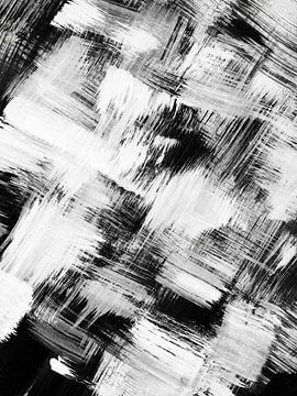 Strokes 26 | Noir et blanc Brushstroke Abstract