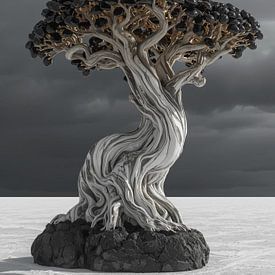 Der Steinwächter: Weißer Marmor- & -Schwarzer Onyx von Sergej Gello