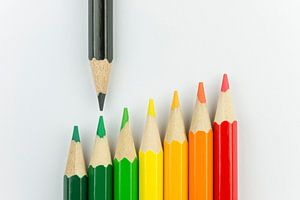 Conceptuele kleurpotloden als energielabel kleuren