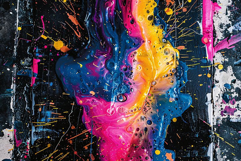 Kleurrijke abstracte kunst met spetters van Art & Soul Creations