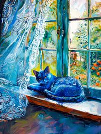 Die Katze schläft auf der Fensterbank von ArtMomente