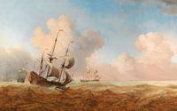 Ein englisches Schiff in rauem Wasser, Willem van de Velde der Jüngere von Meesterlijcke Meesters Miniaturansicht