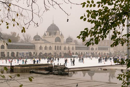 Heerlijk schaatsen op schaatsbaan in Budapest
