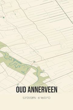 Vintage landkaart van Oud Annerveen (Drenthe) van MijnStadsPoster