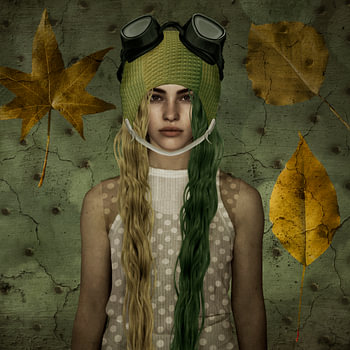 Vintage Beauty Badekappe Golden Autumn Leaf