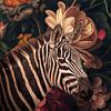 Zebra in de bloemen van Marjolein van Middelkoop
