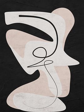 Organische abstracte kunst - zwart-witte tinten