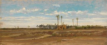 Carlos de Haes-Paysage espagnol, Paysage de la maison de palmier, Paysage antique