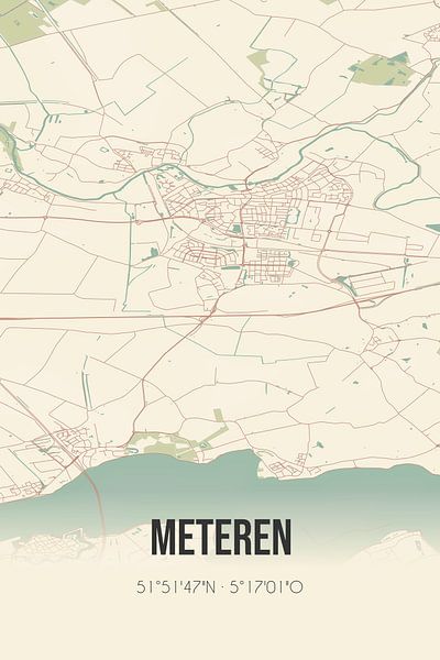 Vintage map of Meteren (Gelderland) by Prints of Place