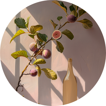 Stilleven met vijgen in zachte kleuren van Japandi Art Studio