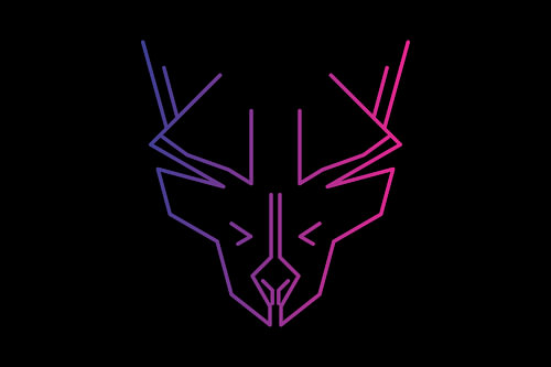 Neon-Geometrie: Hirschgeist