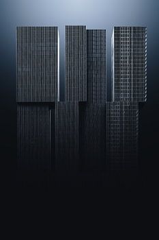 De Rotterdam abstract blauw donker