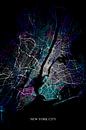 New York City abstrakte Karte von Art By Dominic Miniaturansicht