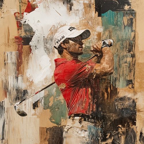Golf painting | Playing golf in abstract style
