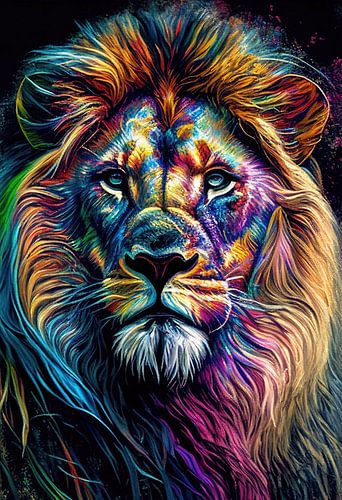 Colourful lion by Bert Nijholt