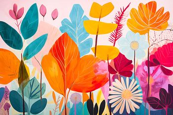 Feuille et fleur vintage