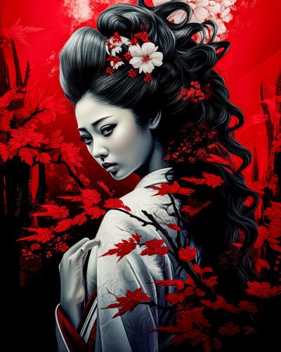 Rode bloemen in stille elegantie