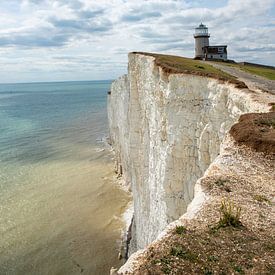 Chalk cliffs at Birling Gap and Belle Toute lighthouse, Sussex by Jan Fritz