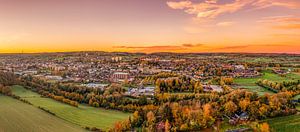 Drone panorama of a sunrise over Vaals