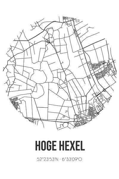 Hoge Hexel (Overijssel) | Landkaart | Zwart-wit van Stad & Wand
