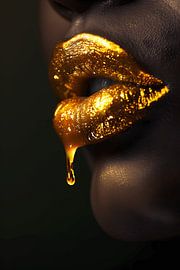 Feminine lips with gold gloss by MNS Designs