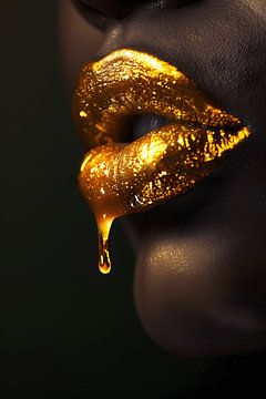 Feminine lips with gold gloss by MNS Designs