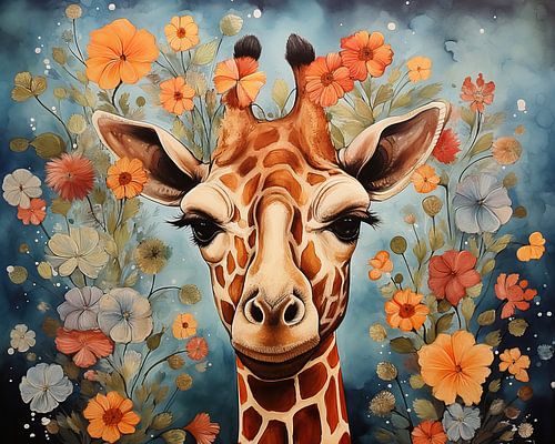 Painting Giraffe Flowers