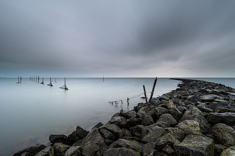 Houtribdijk View Grey Clouds sky. by Danny Leij
