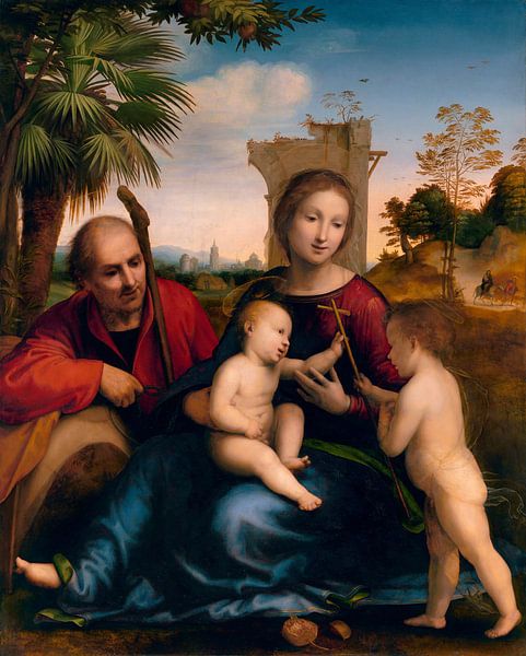 The Rest on the Flight into Egypt with St. John the Baptist, Fra Bartolomeo by Masterful Masters