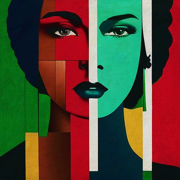 Portrait in red and green by Jan Keteleer