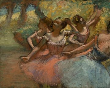Vier Balletttänzer auf der Bühne, Edgar Degas